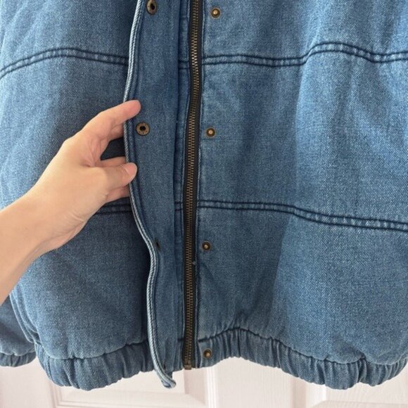 Chocolate USA Denim Puffer Jacket – Blue Coat Outerwear Size Small - Picture 4 of 12